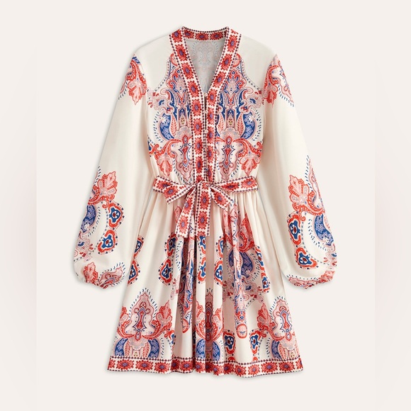Commense Dresses & Skirts - Commense Red and Blue Patterned Dress